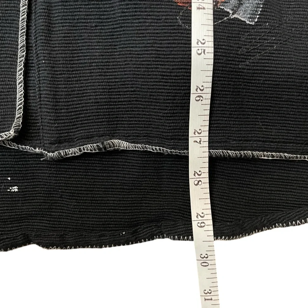 Tribe apeopleunited Women's Faded Black Kimono Artistic‎ Accents Woven Cotton - Picture 6 of 8